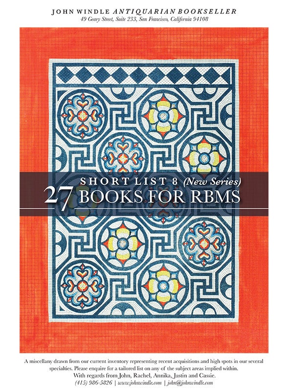 Short List 8 (New Series): 27 Books for RBMS