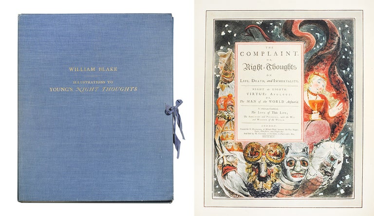 Item #100638 Illustrations to Young’s Night Thoughts done in water-colour by William Blake... from the original water-colours in the library of William Augustus White, with an introductory Essay by Geoffrey Keynes. William Blake.