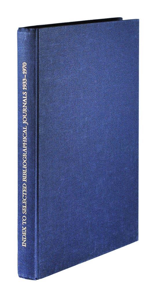 Item #104397 Index to Selected Bibliographical Journals 1933-1970.