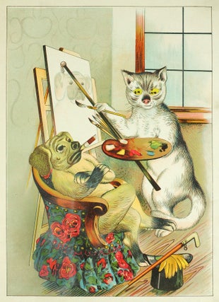 Artistic Pussy and her studio: Moving pictures with other tales, a moveable toybook from Lothar Meggendorfer.
