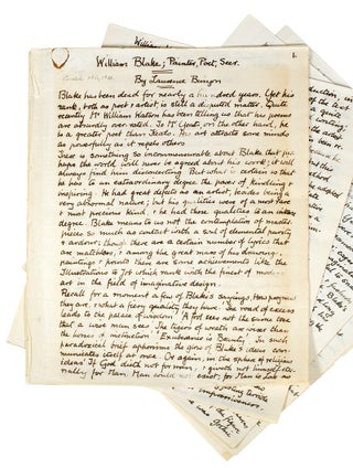 Item #107255 William Blake; Painter, Poet, Seer. William Blake, Laurence Binyon