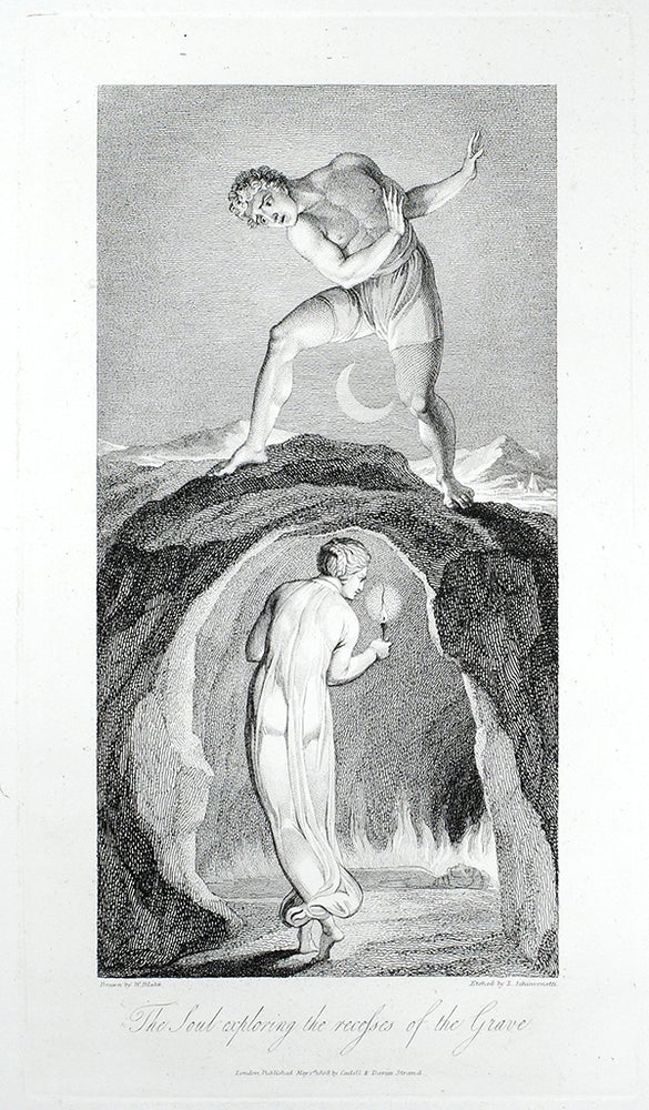 Item #107325 “The Soul exploring the recesses of the Grave”: in The Grave. William. Blair Blake, Robert, separate plate.