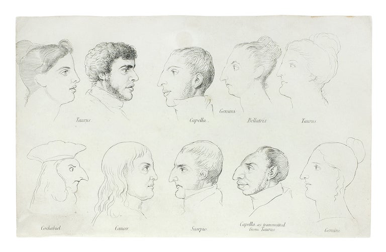 Item #107872 A Treatise of Zodiacal Physiognomy, illustrated with engravings of heads and features. Single plate: 10 Zodiac profiles. John Varley, William Blake.