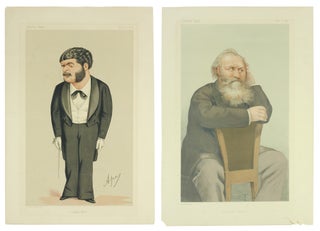 Item #108146 Caricature portraits of composers Charles-François Gounod and Arthur Sullivan,...
