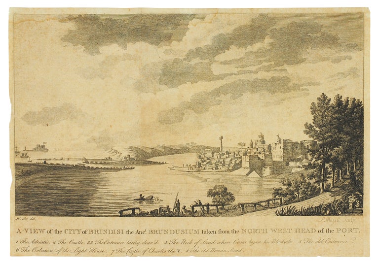 Item #108181 A View of the City of Brindisi the Anc.t Brundusium taken from the North West Head of the Port. P. Mazell, H. Swinburne, sculp, del.