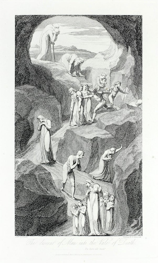 Item #109202 “The Descent of Man into the Vale of Death”: in The Grave. William. Blair Blake, Robert, separate plate.