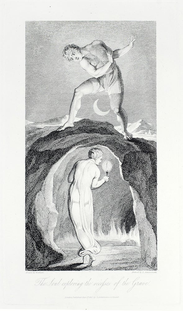 Item #109211 “The Soul exploring the recesses of the Grave”: in The Grave. William. Blair Blake, Robert, separate plate.