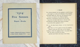 Item #109294 “1914” Five Sonnets. Rupert Brooke
