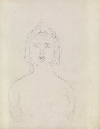 A GIRL WITH FULL FACE AND BARE BREASTS. WILLIAM BLAKE.