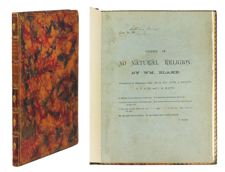 Item #122887 There is No Natural Religion [and All Religions are One]. William Blake, Muir Facsimile.