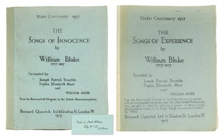 Item #122890 Songs of Innocence [with] Songs of Experience. Facsimiles by William Muir. William...