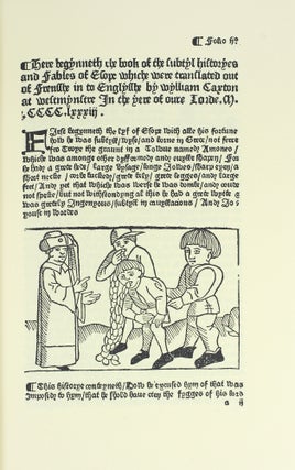 The History and Fables of Aesop, Translated and Printed by William Caxton, 1484. Reproduced in facsimile from the Copy in the Royal Library, Windsor Castle, with an Introduction by Edward Hodnett.