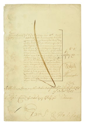 Item #122996 Parliamentary Order to Pay the Lord Privy Seal, Francis, Earl of Godolphin. Francis....