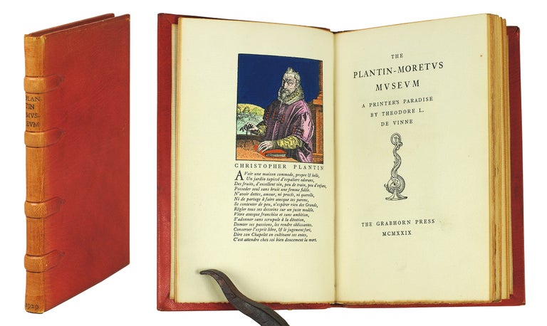 Item #123035 The Plantin-Moretus Museum. A Printer's Paradise. Theodore. Grabhorn Press De Vinne.