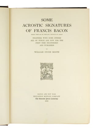 Some Acrostic Signatures of Francis Bacon.