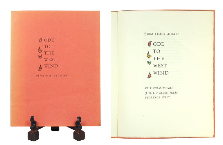 Item #123070 Ode to the West Wind. Percy Bysshe Shelley.
