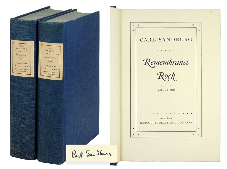 Item #123240 Remembrance Rock. Carl Sandburg.