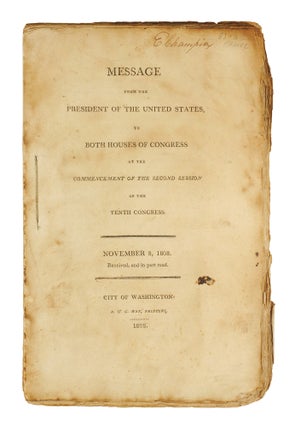 Item #123741 Message from the President of the United States, to Both Houses of Congress at the...