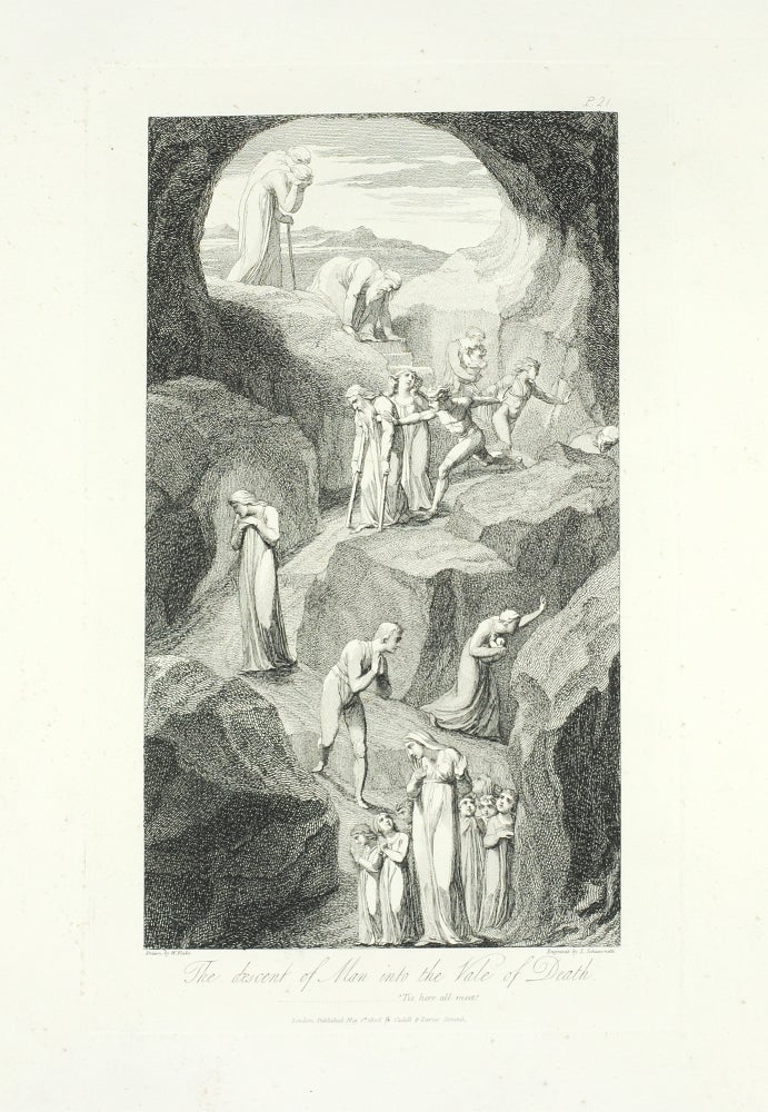 Item #123895 “The Descent of Man into the Vale of Death”: in The Grave. William. Blair Blake, Robert, separate plate.