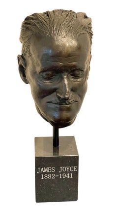 Item #124623 Bronze Death Mask, mounted on a granite stand. James Joyce