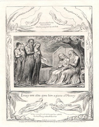 Item #124636 Illustrations of the Book of Job. Plate 19: “Every one also gave him a piece of...
