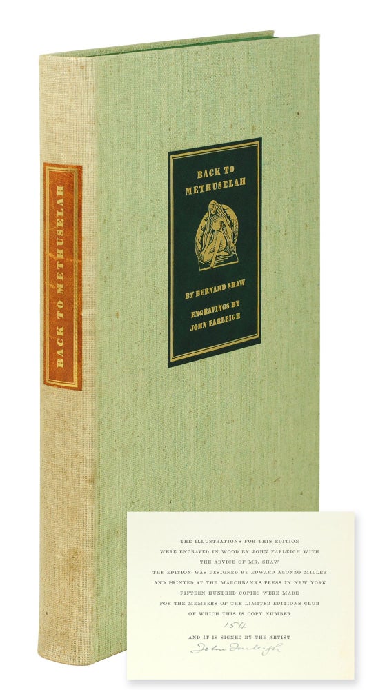 Item #125035 Back to Methuselah. Engravings by John Farleigh. Bernard Shaw.