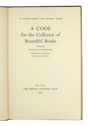 A Code for the Collector of Beautiful Books.