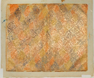 18th century brocade "Dutch gilt" paper, used for endpapers or (later) bindings on chapbooks.