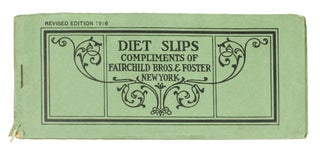 Item #125823 Diet Slips. Compliments of Fairchild Bros. & Foster. Nutrition Medicine