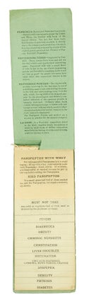 Diet Slips. Compliments of Fairchild Bros. & Foster.