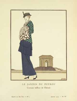 Item #126069 Gazette du Bon Ton. Art, Mode et Frivolités. "Le Jardin du Peyrou. Costume Tailleur...