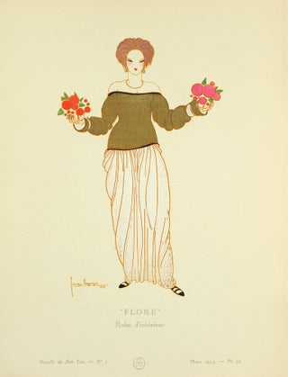 Item #126085 Gazette du Bon Ton. Art, Mode et Frivolités. "Flore." Robe d'interieur. Mars 1914,...