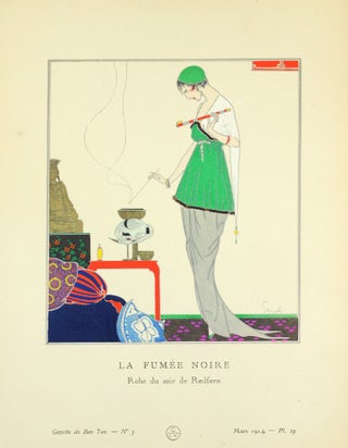 Item #126090 Gazette du Bon Ton. Art, Mode et Frivolités. "La Fumée Noire. Robe du soir de...