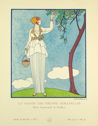 Item #126107 Gazette du Bon Ton. Art, Mode et Frivolités. "La Saison des Prunes Mirabelles. Robe...