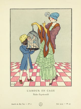 Item #126112 Gazette du Bon Ton. Art, Mode et Frivolités. "L'Amour en Cage. Robe d'apres-midi."...