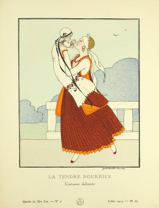 Gazette du Bon Ton. Art, Mode et Frivolités. "La Tendre Nourrice. Costume dalamte."...