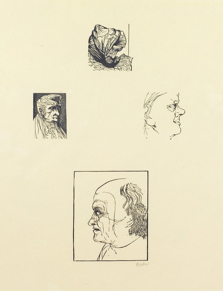 Item #126360 Proof sheet with four engravings from "Blake and the Youthful Ancients". Leonard Baskin.