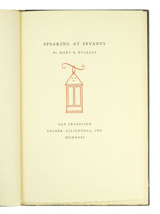 Speaking at Seventy.