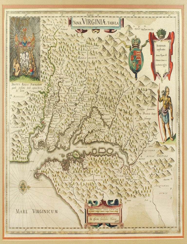 Item #127117 Nova Virginiae Tabula [Virginia and Chesapeake Bay]. Map, Willem Janzoon Blaeu.