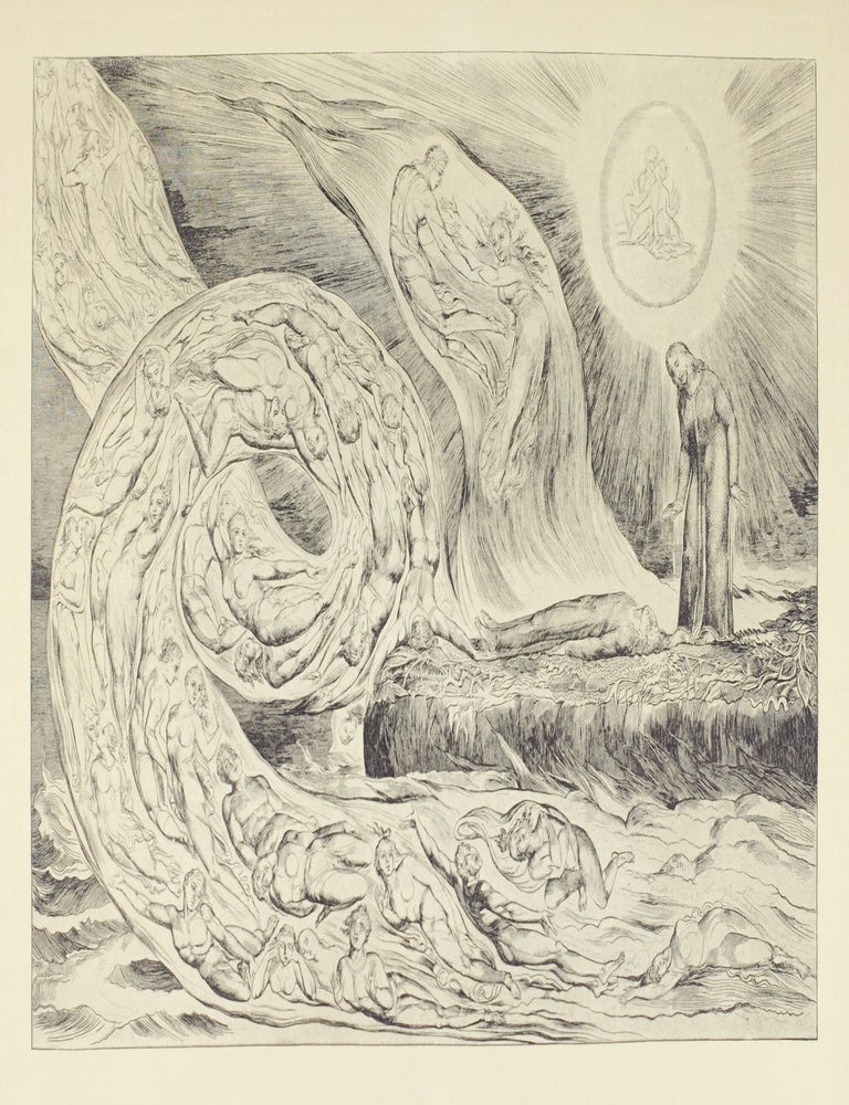 Item #127156 Blake&rsquo;s Illustrations of Dante. Plate 1: &ldquo;The Circle of the Lustful: Paolo and Francesca&rdquo;. William Blake.