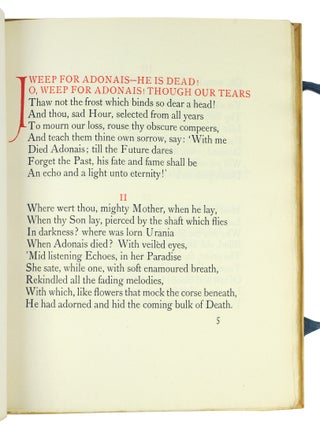 Adonais. An Elegy on the Death of John Keats.