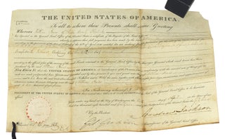 Item #127243 President Andrew Jackson signed land grant awarding 160 acres of Montgomery County,...